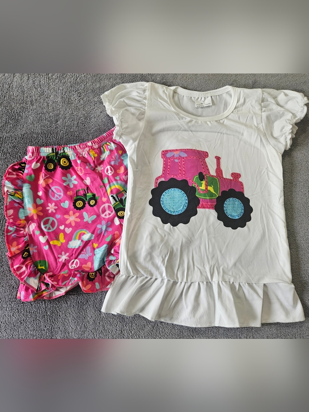 Girls' Pink Tractor Matching Set - Brand